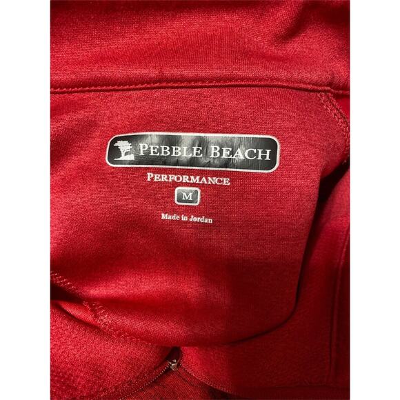 Pebble Beach Performance Red With Black Accent Stitching 1/4 Zip Pullover Size M - Picture 5 of 5